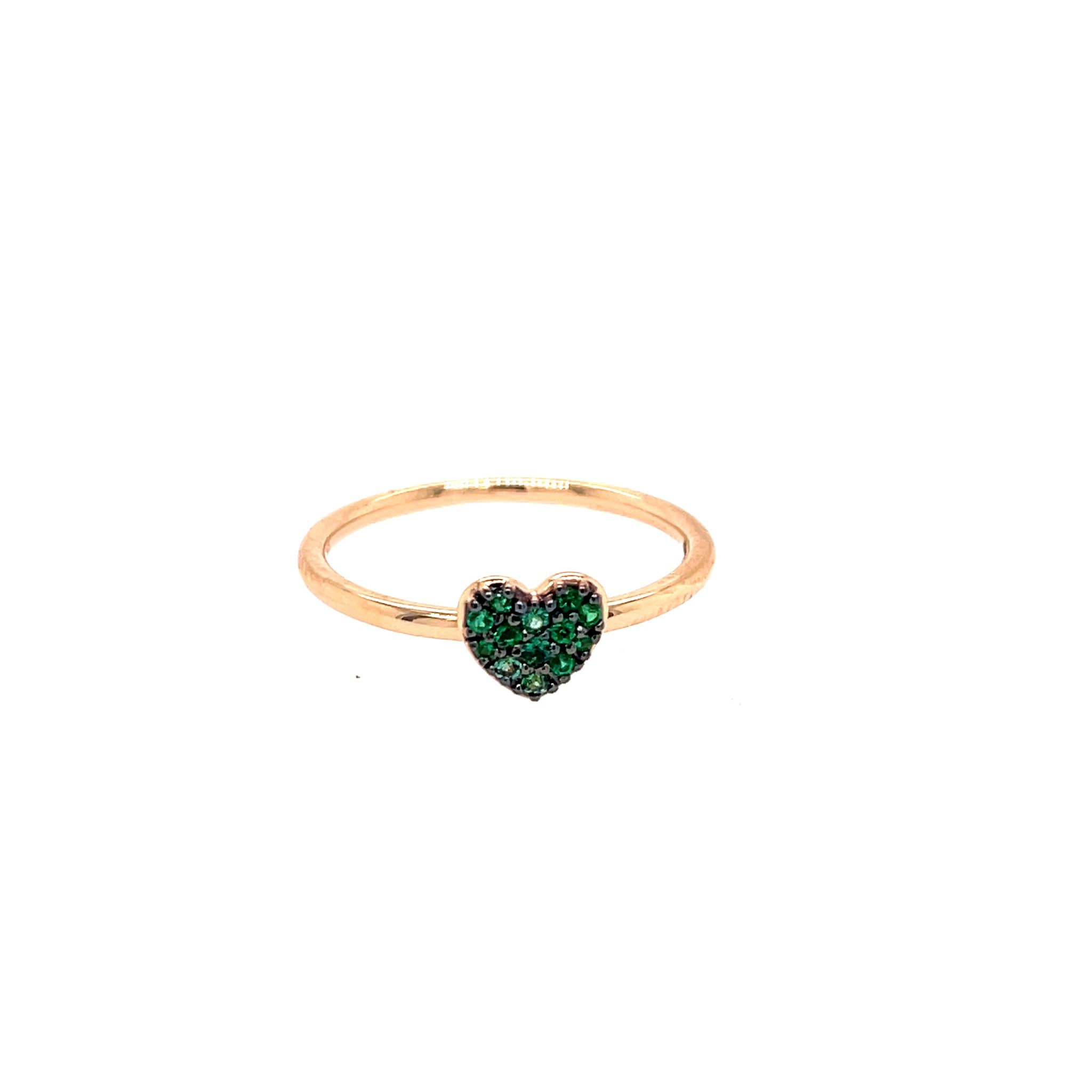 Anello Heart Green